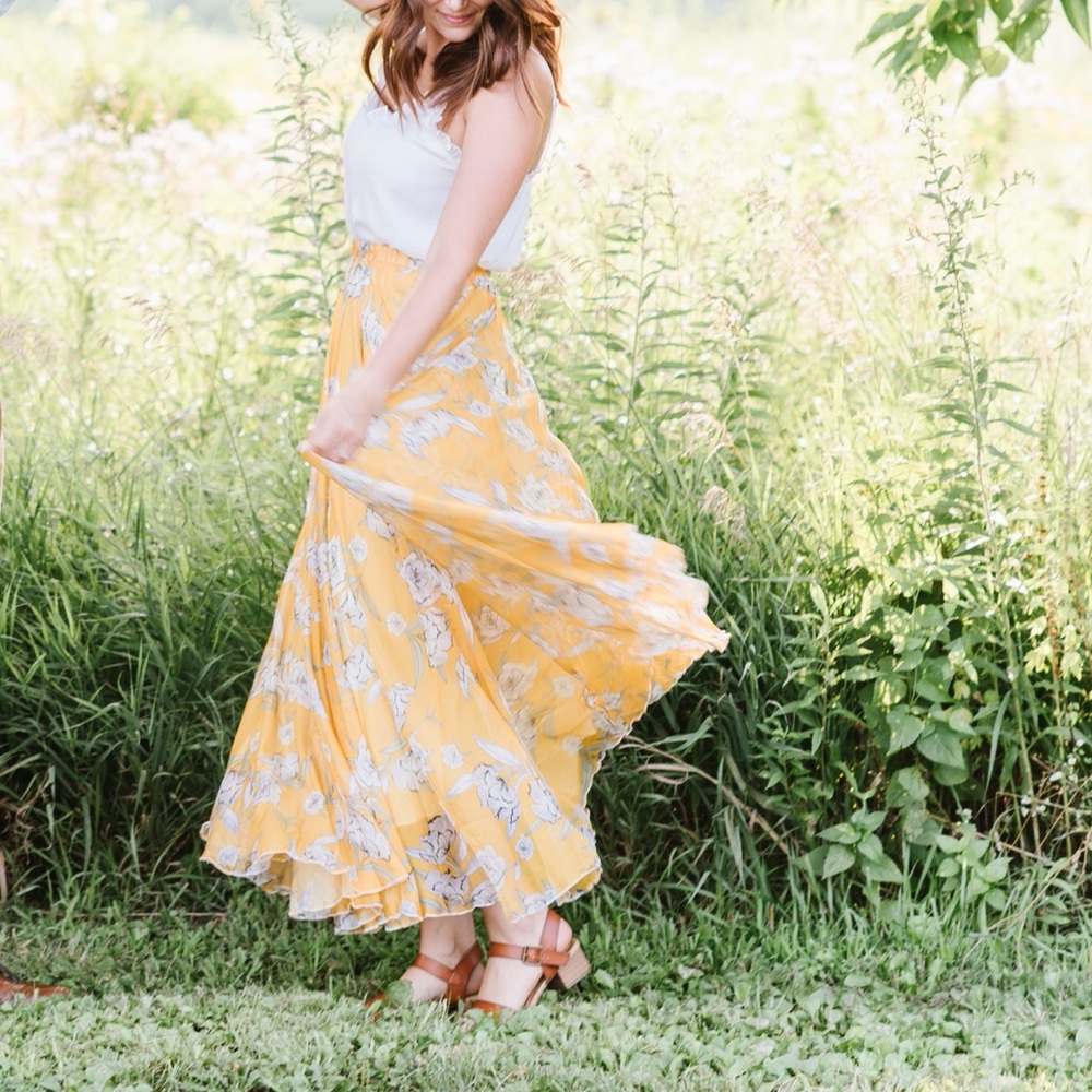 Floral maxi skirt